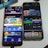 Two smartphones are displayed on a white surface, both showing gambling websites with colorful graphics, text, and various options for logging in and accessing games. The screens are bright and filled with promotional content related to casino and slot games.